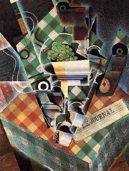 Juan Gris Still Life with Checked Tablecloth oil painting picture